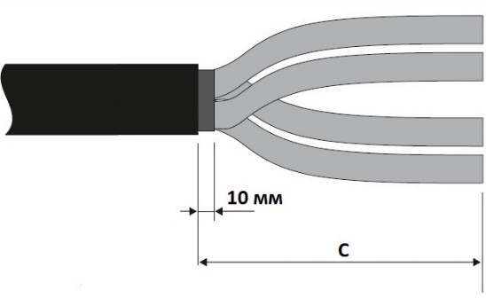 Инструкция по монтажу концевой термоусаживаемой муфты на кабель напряжением до 1 кВ в пластмассовой изоляции